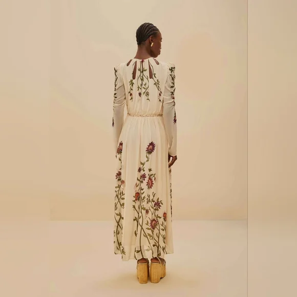 FARM RIO Multicolor Romantic Nature Long Sleeve Maxi Dress - Picture 2 of 6